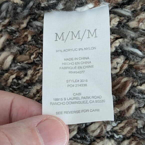 Short Brown Double Breasted Long Sleeved Heavy Cardigan Sweater; Size M - Picture 4 of 5